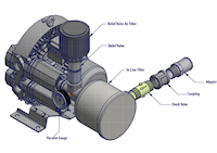 250 Millibar (mbar) Rated Pressure and 39 Cubic Feet per Minute (ft³/min) Air Flow Regenerative Blower - 4